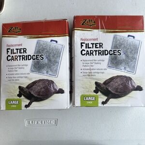 Zilla Reptile Pet Terrarium Water Filter Replacement Cartridge, Large, 3-Pack X2